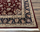 Sino Persian Rug 9x11, Burgundy and Navy Blue, Fine 200 KPSI, Floral Allover