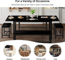 63 Inch Extendable Dining Table Set Black For 4 To 8