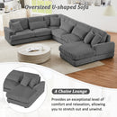Oversized Sectional Sofa U - Shaped Sofa Couch Modern Sofa Upholstered In Soft With A Chaise Lounge For Living Room