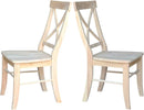X Back Dining Chairs Set Of 2 In Unfinished Parawood