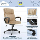 Hannah Executive Ergonomic Office Chair With Lumbar Support Beige Microfiber