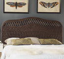 Intricately Woven Brown Rattan Queen Size Headboard