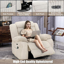Power Swivel Rocker Recliner Chair With Massage And USB Charging White