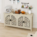 Hollowed-out Cabinet with 4 Doors, American Furniture, Suitable for Bedroom, Living Room, Study
