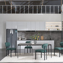Modern Dining Room Chairs Set of 2, Mid-Century Upholstered Boucle Kitchen Dining Chairs with Black Metal Legs