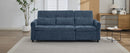 2-in-1 Sofa 82' Three-seater Sofa with Sofa Bed and Reversible Recliner, Blue Chenille