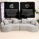 MODEL LY-025 COMPRESSION SOFA :4 Seater  Light Gray  Sofa with Chenille fabric, 30D ,60 Hardness full sponge,4 pillows for Living Room, Home Furniture Sleeper Sectional Sofa for Apartment