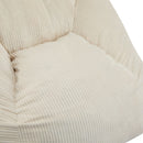 Olbia Indoor Bean Bag Chair, Beige Faux Fur
