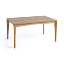Mid-Century 7-Piece Dining Set with Upholstered Armless Chairs and Natural Wood Table