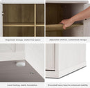 Two Tone Oakwood Acrylic Modular Buffet Cabinet Unit