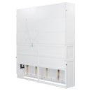 Twin Size Wall Murphy Bed with Top Cabinet, Shelves ,Space Saving Foldable Bed with Light & USB,White