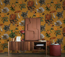 Shrooms Wallpaper, gold and marigold