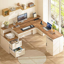 63 Inch L Shaped Desk With Built In Charging Station