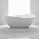 Nuvia 63-Inch Freestanding Glossy White Stone Resin Bathtub With Overflow And Drain (SAK42613)