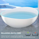 Nuvia 63-Inch Freestanding Glossy White Stone Resin Bathtub With Overflow And Drain (SAK42613)