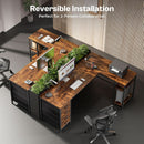 63 Inch L Shaped Desk With Built In Power Outlets And USB