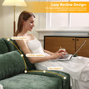Elegant Green Chenille Two-Seater Sofa with Ottoman & Lumbar Pillows, Ergonomic Design, Easy Install