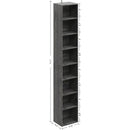 Tall Narrow 8 Tier Corner Bookshelf For Living Room