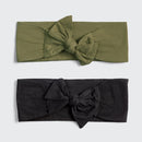 Eco-Friendly Cotton Adjustable Headband 2pc Set- Moss