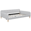 Full Size Upholstered Daybed with 4 Support Legs,Beige(Old SKU:DL001825)