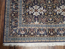 Persian Kashan Rug, Navy Blue, Hand-Knotted, Wool, 4' 8" x 7' 4", Pair A
