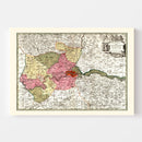 Vintage Map of London, England 1740