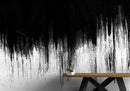 Black and White Grunge Line Art Wall Mural / Peel and Stick Wallpaper.