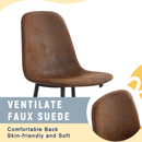 Modern Transferred Walnut Leg Suede Backrest Dining Chair and Herringbone MDF Dining Table Set - A Model of Elegance and Durability for Home Furnishing