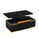 [Video Provided] U-Can Lift-Top Coffee Table with 4 Storage Stools, Modern Space Saving Center Table with Foldable Top, Multi-Functional Adjustable Coffee Table for Living Room