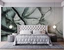 Abstract Black and White Fluid Alcohol Ink Painting Wall Mural. Peel and Stick Wallpaper.