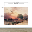 Ancient Egypt Pyramids Wall Mural. Approach of the Simoom Desert of Gizeh illustration by David Roberts.