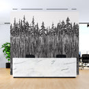 Forest Trees Trunks Grunge Illustration Wall Mural. Peel and Stick Wallpaper. Abstract Lines Silhouette Outdoors Scenery.