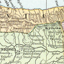 Vintage Map of Cyprus & Crete 1901