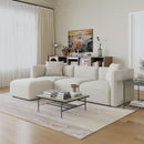 L Shaped Convertible Modular Sectional Sofa Cream Chaise