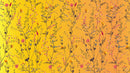 Botanical Flower Garden With Yellow Orange Background Wall Mural. Blossom Flower Decor.