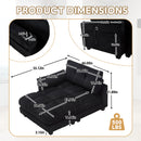 UNITED WE WIN Sleeper Sofa Couch Bed,Oversized Chaise Lounge Chair Cozy Cloud Couch