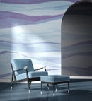 Abstract Pastel Blue Marble Granite Slate Peel and Stick Mural.