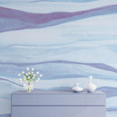 Abstract Pastel Blue Marble Granite Slate Peel and Stick Mural.