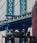 New York City Wall Mural Peel and Stick Wallpaper. Vintage Dumbo NYC. Brooklyn NY Landscape Wallpaper.