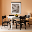 Home Lucca Retro Black And Grey Cushion Dining Chair Set 2