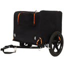 2-in-1 Bike & Pull-Behind Pet Trailer – Convertible Dog/Cat Carrier with Detachable Bike Hitch & Built-in Towing Handle – All-Terrain Wheels for Cycling and Hand-Pulled Transport, Orange and Black