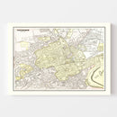 Vintage Map of Edinburgh, Scotland 1901