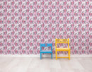 Pink Mermaid Wall Mural. Magical Cute Mermaid and Seahorse in Ocean Peel and Stick Wallpaper.