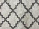 Modern Shag Rug, Ivory and Gray, Diamond Panel Design, Room Sized Area Rug