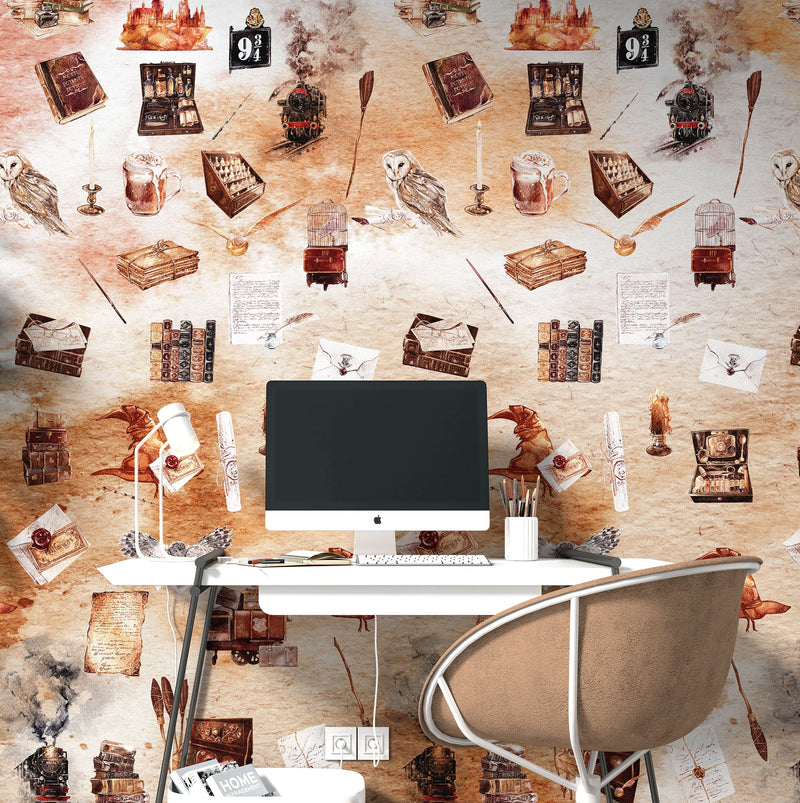 Wizardly World Fantasy Wallpaper Pattern.