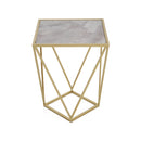 CREATIVE SIMPLE GLASS SIDE TABLE,GOLD+WHITE COLOR