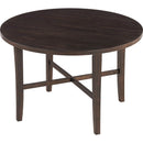 TREXM 5-piece Dining Set, Retro Simple Round Table and 4 Chairs with X-shaped Backrest for Kitchen, Dining Room and Living Room (Espresso)