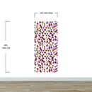 Abstract 3D Cube Shape Wall Mural. Geometric Cube Minimalistic Purple and Gold Peel and Stick Wallpaper.