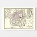 Vintage Map of Jerusalem, Israel 1901
