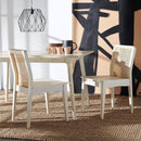 Coastal White And Natural Rattan Dining Chair Set Of 2